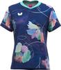 Butterfly Table Tennis Game Haruneo JTTA Size 47899 Shirt, Shirt, Moisture-wicking, Quick-drying, Stretchable, Approved, Women's, Navy, L,