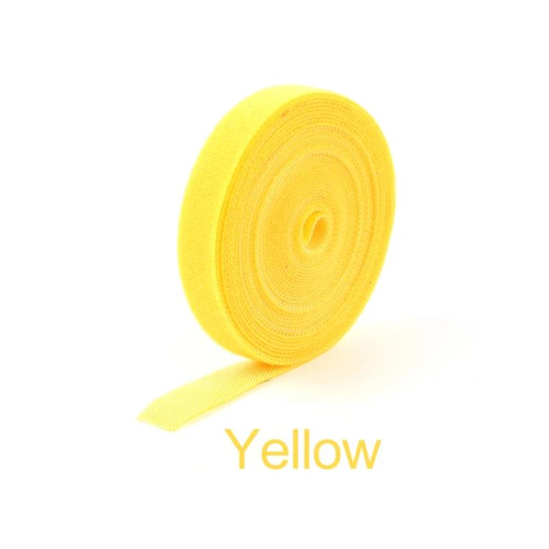 

5 м/рулон, ширина 12 мм, органайзер для кабелю, пристрій для намотування USB-кабелю, нейлонові стяжки без вирізів, миша, навушники, кабельні стяжки 5m жовтий