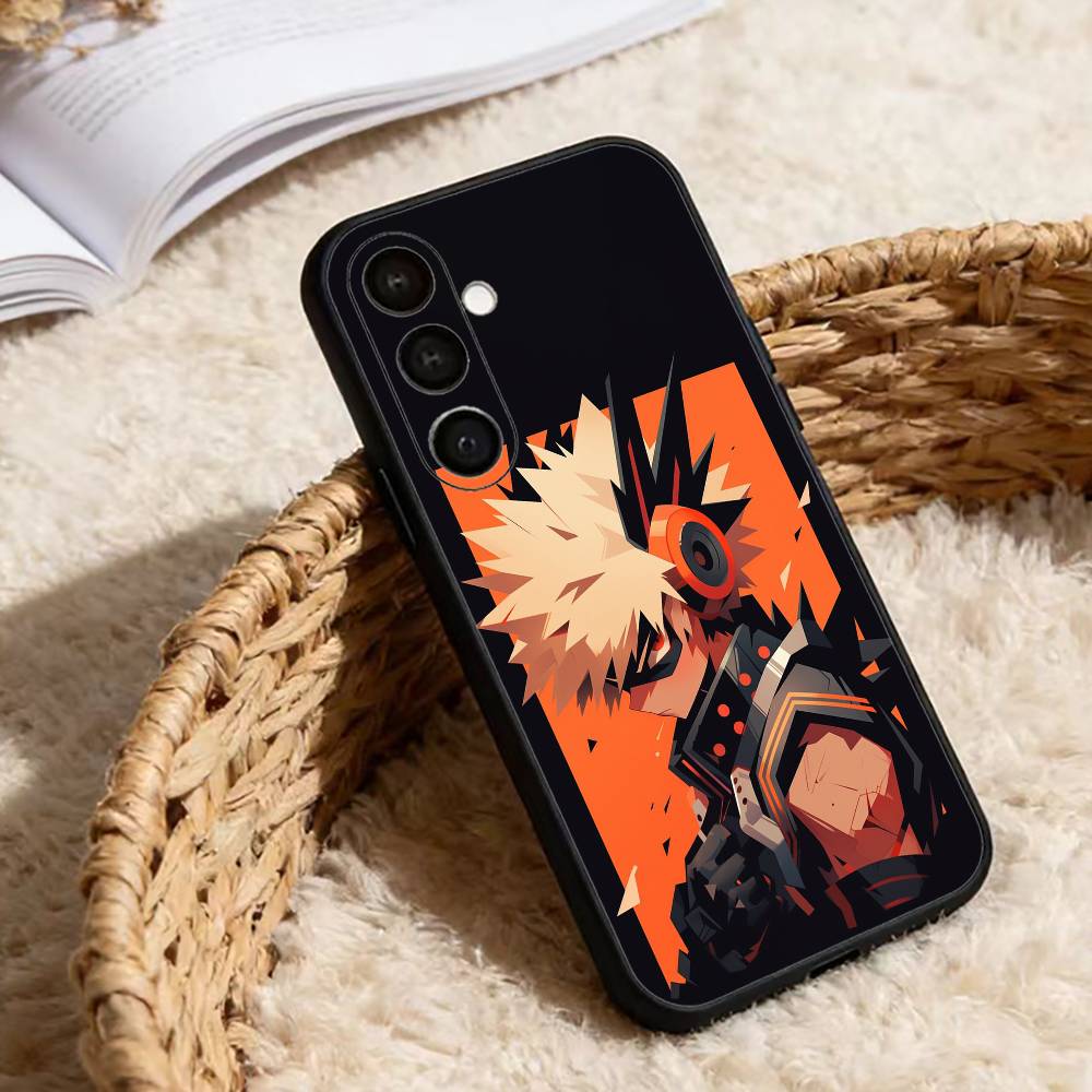 bakugo A-Anime K-Katsuki Phone Case For Samsung Galaxy A13,21s,22,31,32,52,53,71,72,73,Soft Black Cover