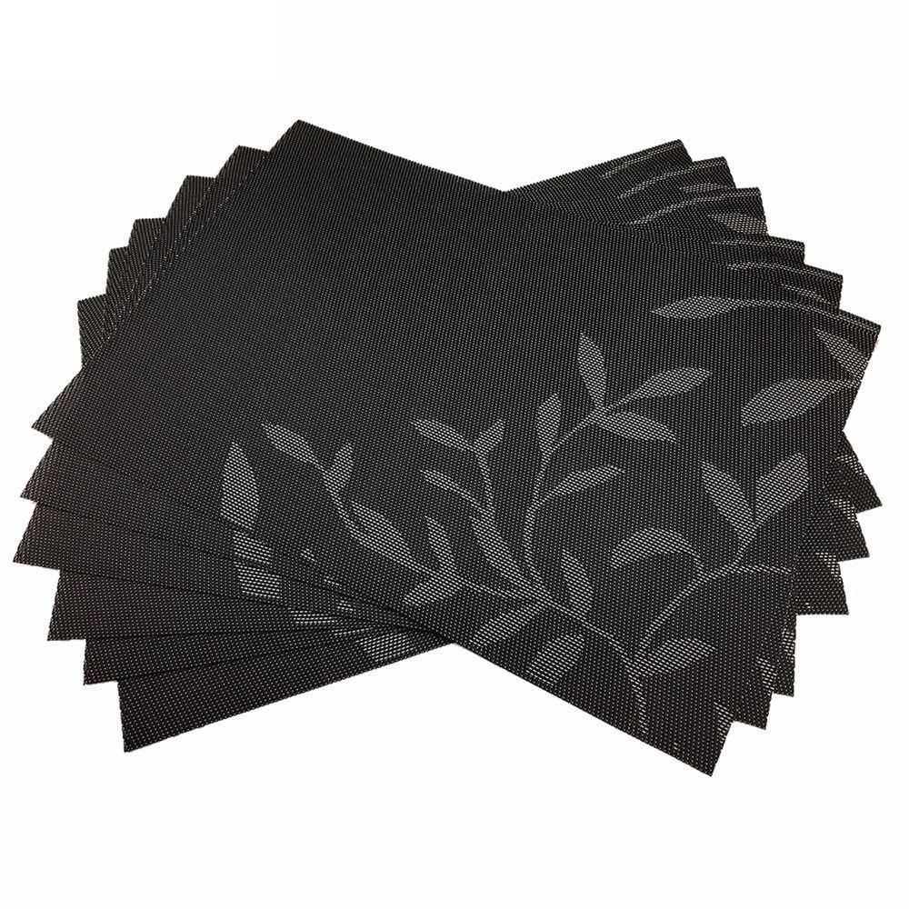 Set of 6 PVC Decorative Vinyl Placemats for Dining Table Runner Linens Place Mat In Kitchen Cup Beer Mat Coaster Pad New Year