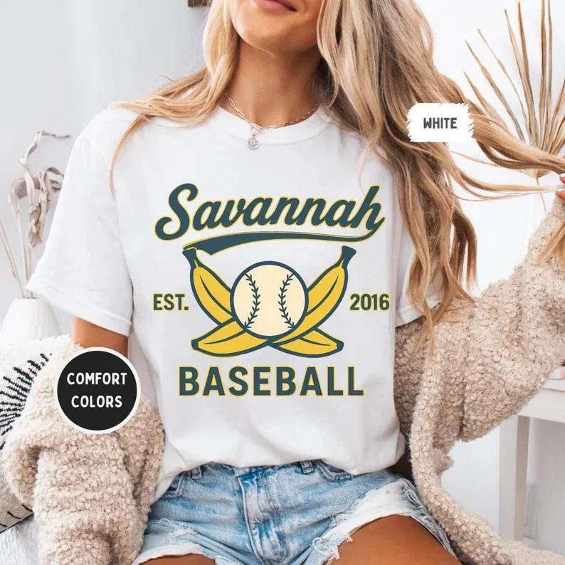 Retro Savannah Baseball Shirt Vintage Banana Summer Sports Unisex Tee S