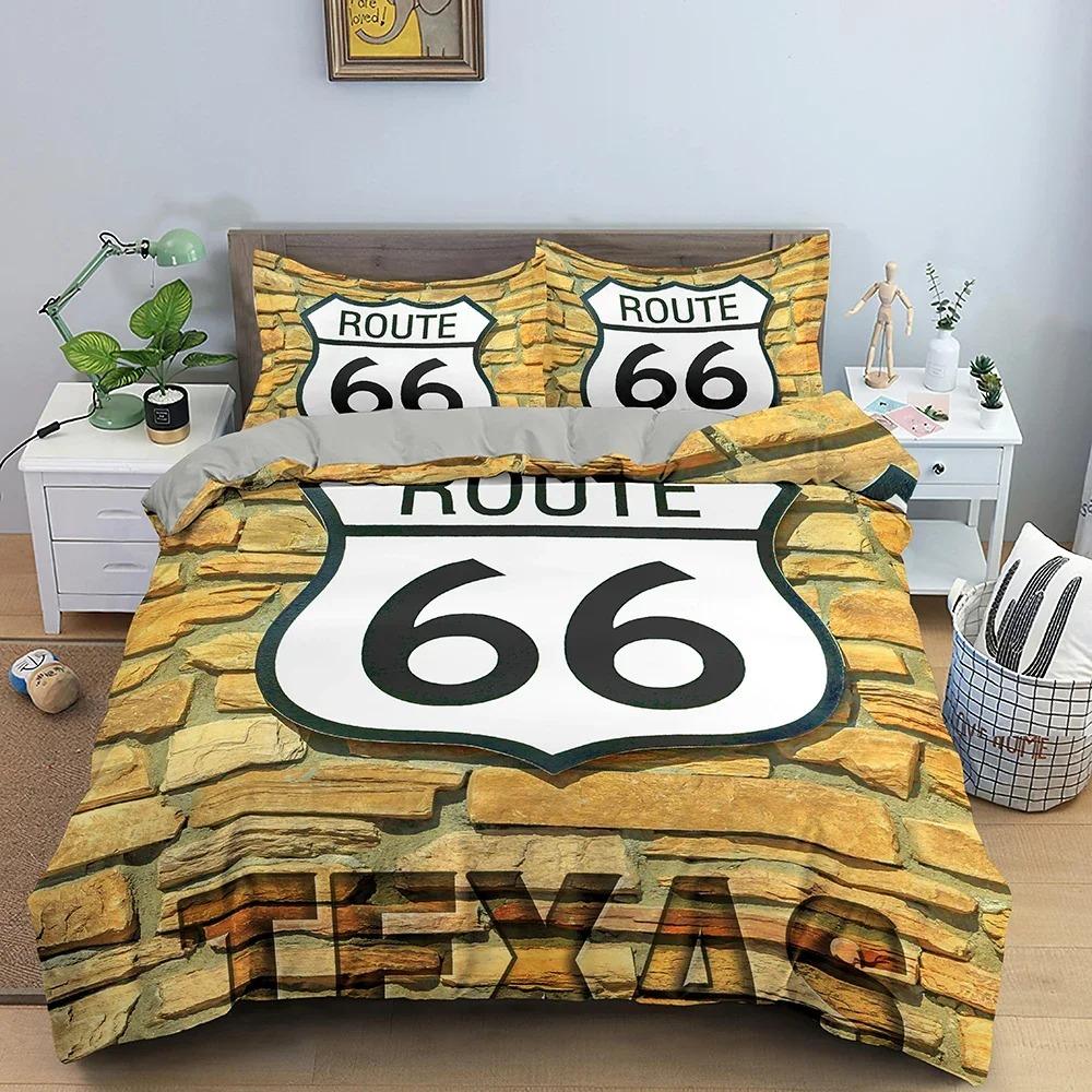 

Premium Route 6 Printed duvet set ful Sized Dimensions Quilt Bed soft warm Cover Soft Duvet Cover PilowCase Sets Adult People Baby Children beding ki 120*200cm Single