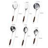 Wooden Handle Kitchen Wok Spatula Solid Spoon Slotted Spoon Stainless Steel Shovel Stainless Steel Fork Kitchenware Tools
