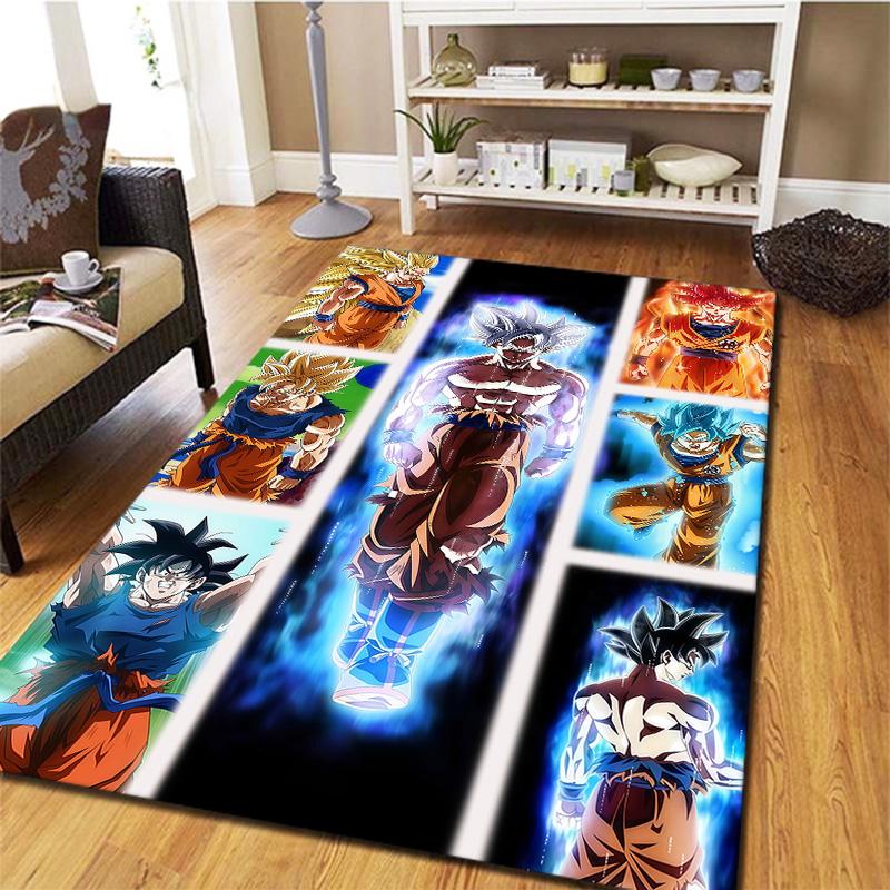 Tappeto Dragon Ball Z per Soggiorno Camera da Letto Casa Decorazione Divano, Tappetino Antiscivolo per Giochi Bambini