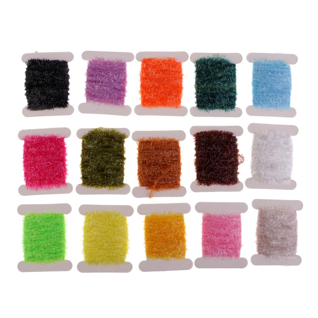 15 Colors Ice Cards Fly Tying Materials Tinsel Cactus Chenille Crystal Body