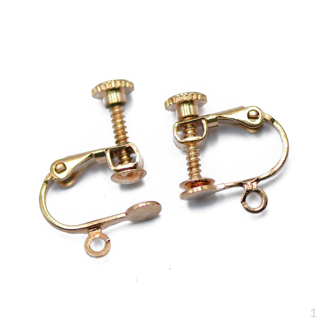 

12x Non Copper Adjustable Screw Earring Clips Hooks Jewelry Making