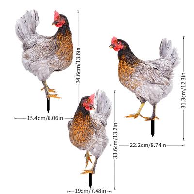 Kuřecí zahradní zápichy Akrylové zahradní cedule Venkovní socha Ozdoby do květináčů Zahradní vložka Dekorace na dvůr a trávník