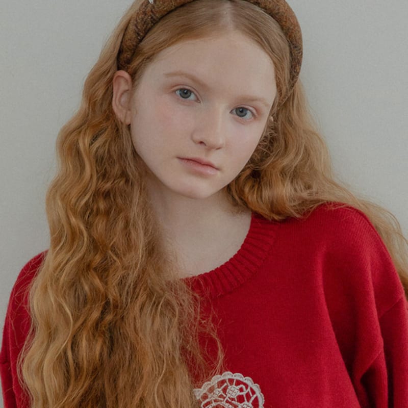 mellotory wool check hairband (brown)