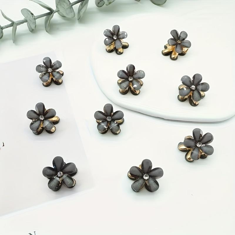 Camellia Bloem Haarclip Set Elegante Mini Legeringsclips voor Vrouwen, Perfect voor Dagelijkse & Feestkapsels, Haaraccessoires 1PCS zwart