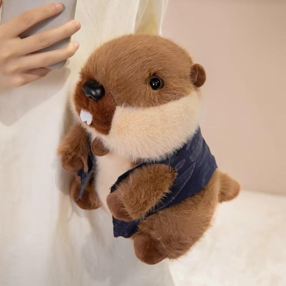 Soft Vest Groundhog Plush Doll Popular Vest Marmot Plush Doll Marmot Plush Toy Home Decor