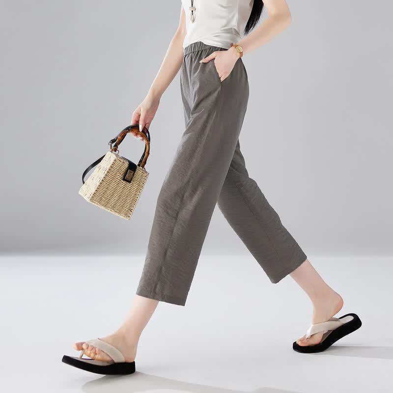 SOFSIL Women's Mulberry Silk Blend Straight-Leg Pants
