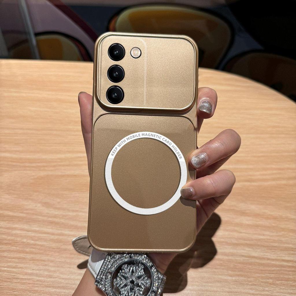 Metallic Finish Magnetic TPU Phone Case for Vivo V30 Lite,Y100 5G 4G Shockproof Matte Soft Cover