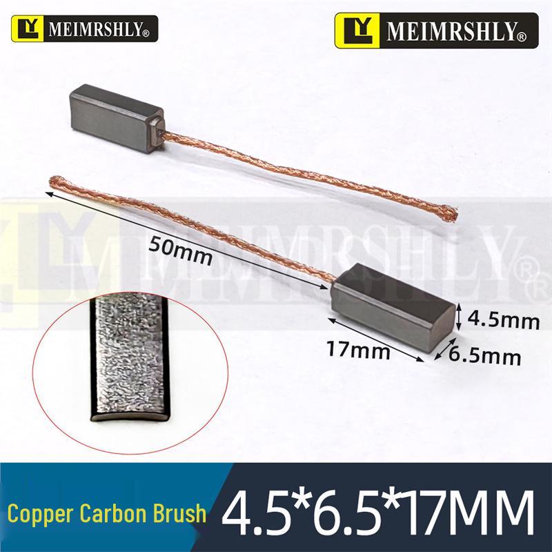 Compatible Carbon Brushes for Valeo, Remy, Jenory, Hanla Alternators - 4.5x6.5x17 mm, High Wear Resistance