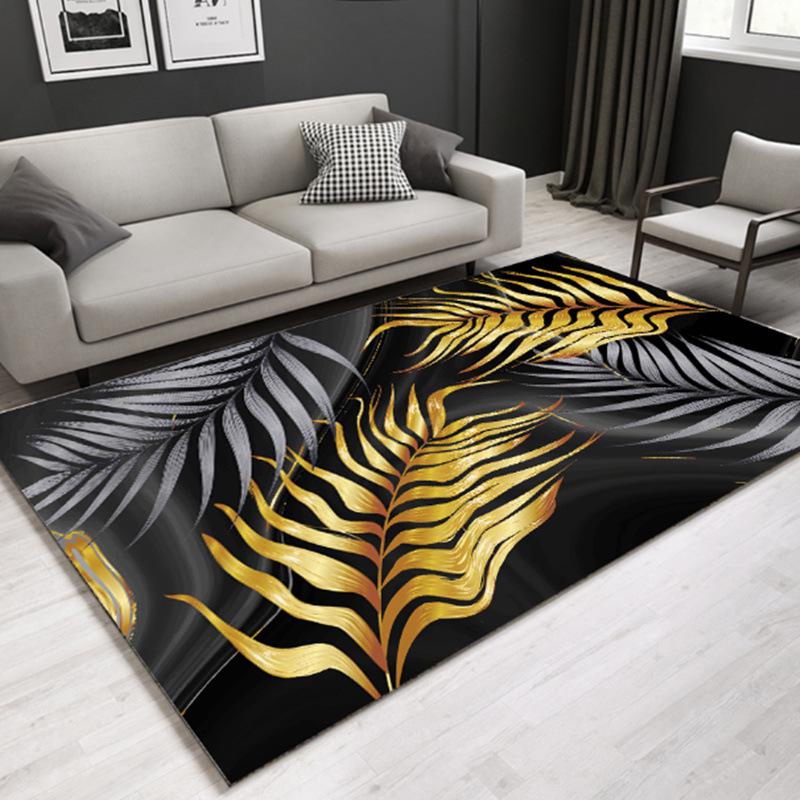 Nordic Modern Luxury Carpet: Elegant Customizable Rug for Bedroom or Living Room.