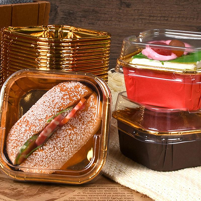 Square Cupcake Paper Oil-Proof Chiffon Roll Cake Cup Baking Muffin Mold Holder