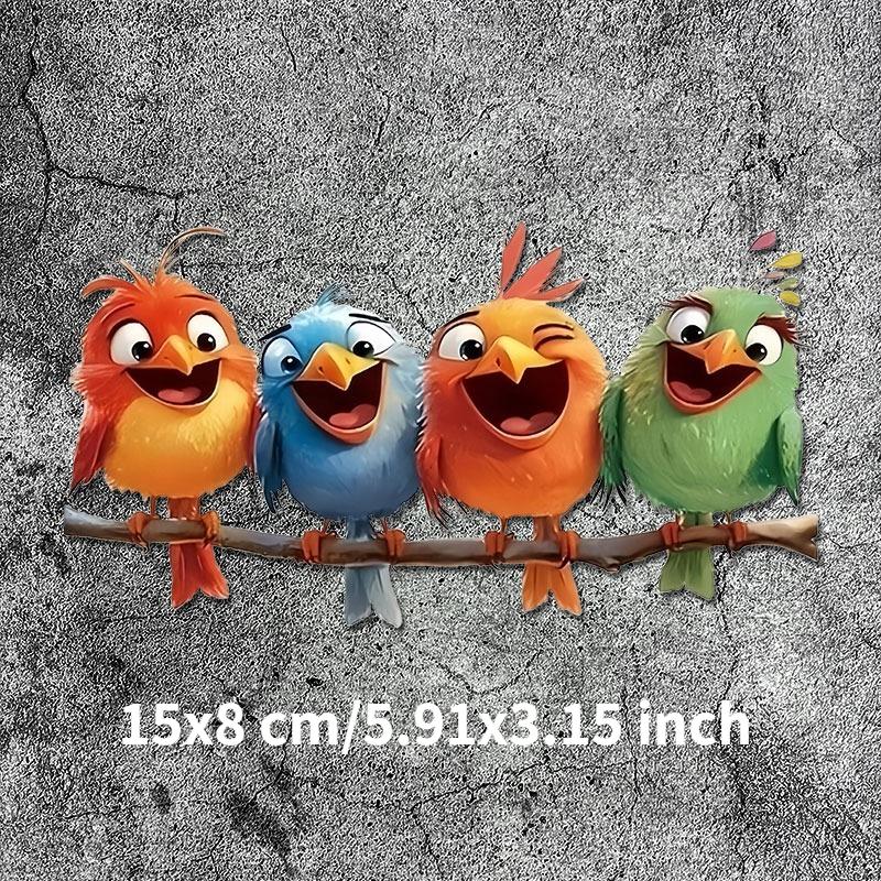 

1PC Birds Cartoon Funny Window Stickers Waterproof Self-adhesive for Glass Window Door DIY Bedroom Wall Universal Vinyl Decals (as the picture,Long15CM)