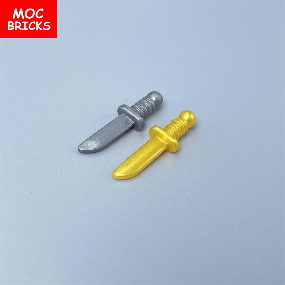 12pcs/lot MOC Bricks Soldier Weapon Knife Cutter Sword Food Tool 44658a Educational Building Blocks Children's Toys Gifts