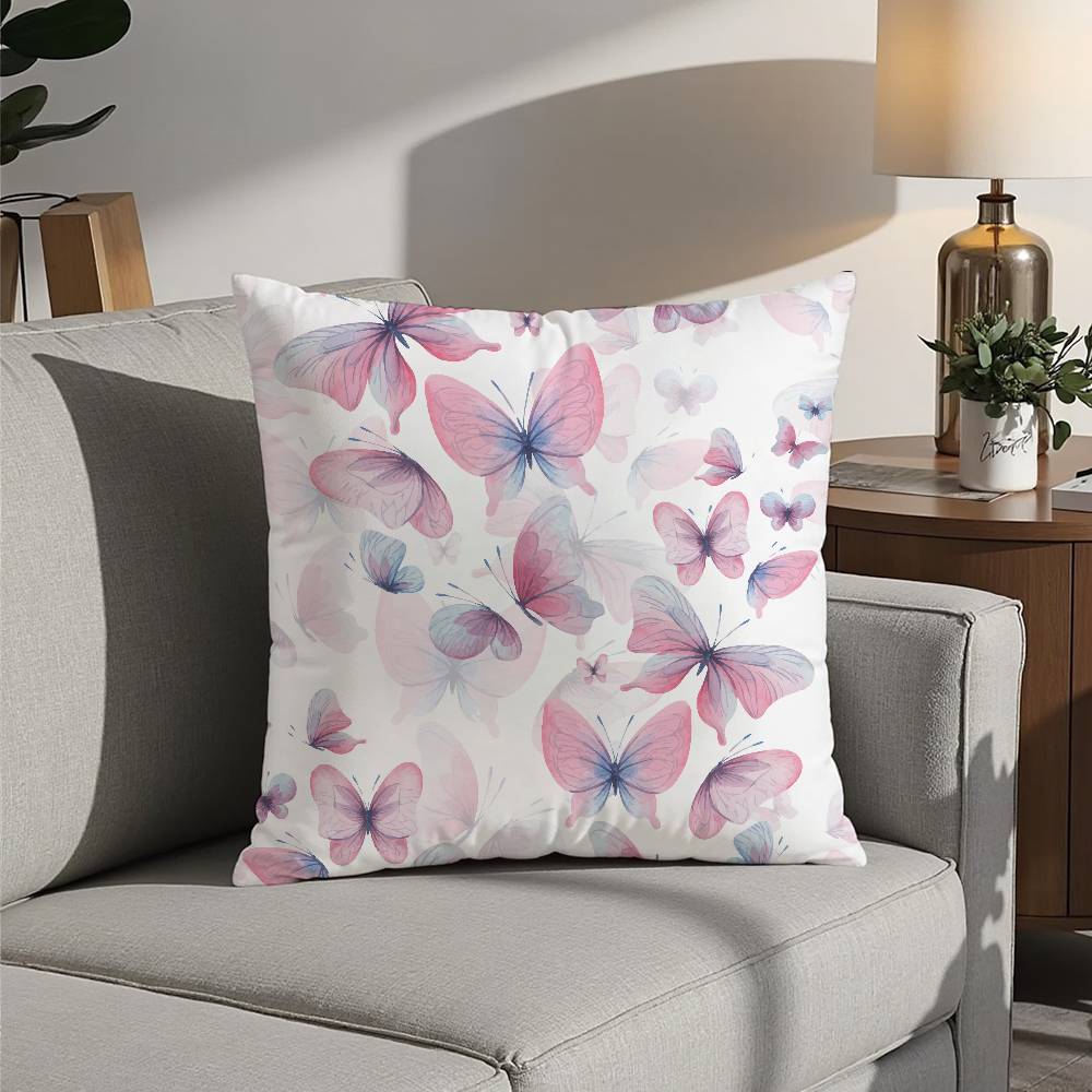 

Watercolor Butterfly Pillow Case 3D Print Polyester Fiber 40*40cm Home Sofa Throw Decoration Festival Gift 12x12Inch