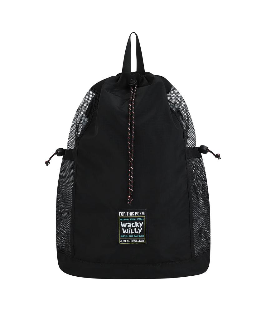 Wacky Willy Leo String Draw Backpack Black