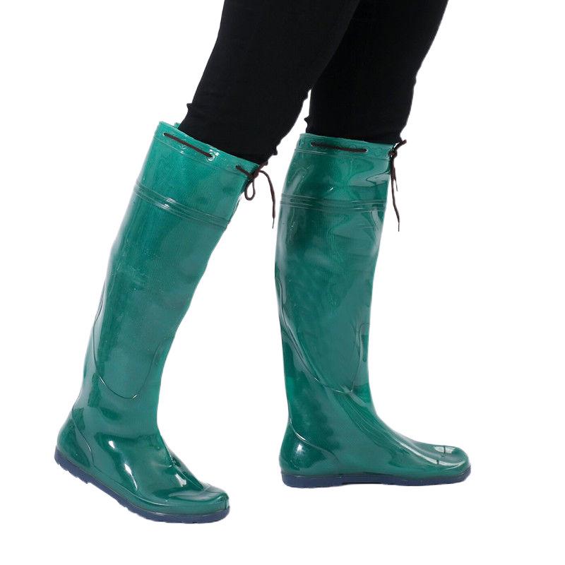 TYmy Unisex Knee-High Boots: Ideal for Farming & Fishing with Soft Soles, Knee Laces for Comfort In Wading & Plowing.