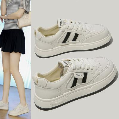 Leather Little White Shoes Women's 2025 Spring and Autumn New Versatile Shoes Breathable Casual Shoes Summer Soft-soled Sports Shoes Women's