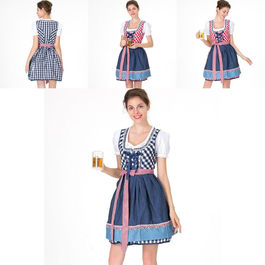 Oktoberfest Plain Dress Costume For Women Featuring Charming Vintage Style Design