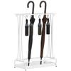 Umbrella Stand with Removable Drip Water Tray, Umbrella Stand with 21 Openings and 24 Hooks, Steel, White