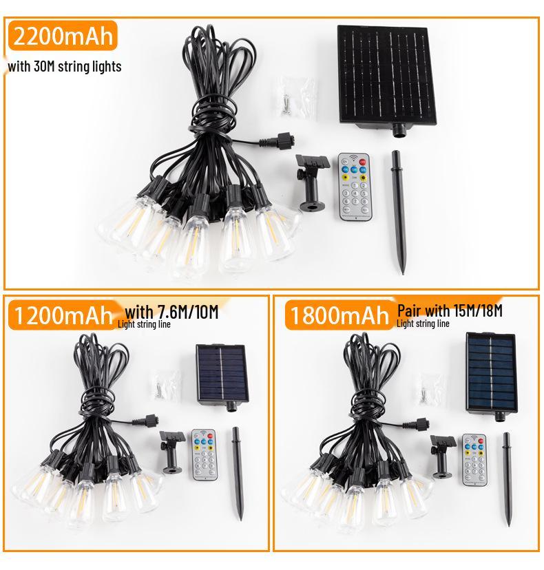 Smart Remote ST38 Solar LED String Lights - Waterproof Decorative Atmosphere for Outdoor Weddings and Camping