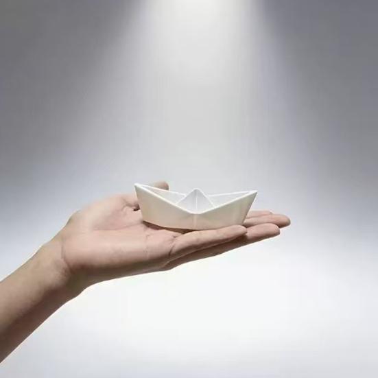 3D tištěná ozdoba papírové lodičky origami, Mini stolní dekorace, Hladký povrch Minimalistická figurka lodičky, Minimalistický námořní styl Model lodičky pro