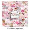 50 Heart-Shaped Ins Style Stickers: Cartoon Fresh Girly Heart for DIY Journaling, Helmets, Water Bottles