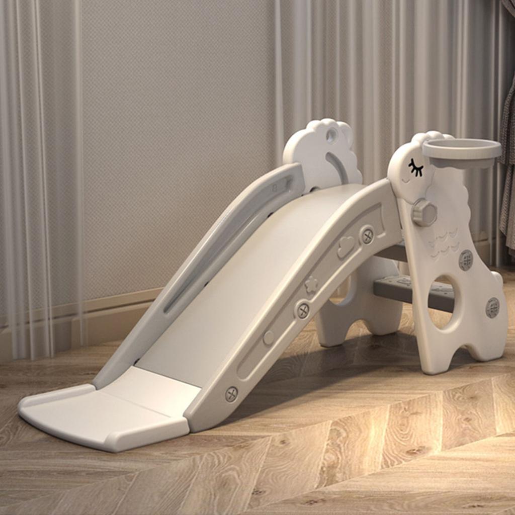 Indoor Toddler Slide with Basket Stable Foldable Multifunction Indoor Kids Slide Playground With Small Basketball for Home
