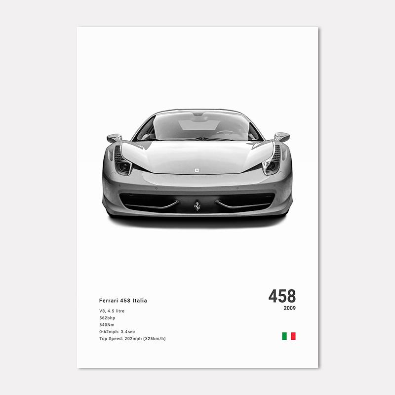 Famous Cars 812 458 296 Canvas Wall Art Print Poster 599XX SP3 F8 Decoration Mural Modern Home Decor Birthday Gift Unframed