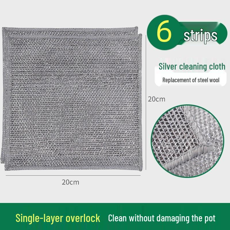 Esfregão de Lã de Aço de Dupla Face: Pano de Prato e Escova de Panela Antiaderente, Fácil de Limpar, Durável