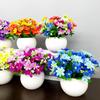 Ceramic Potted Daisy Silk & Dried Flower Bouquet - Artificial Home Decor Ornament for Living Room
