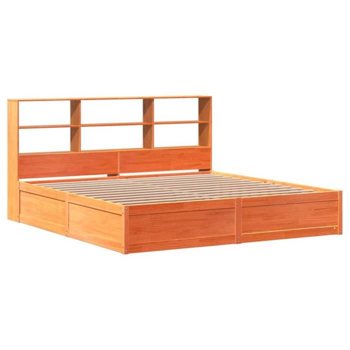 VidaXL Cadre de lit sans matelas cire marron 180x200cm bois pin massif, lit, cadre de lit en bois massif, meuble de chambre 3323448