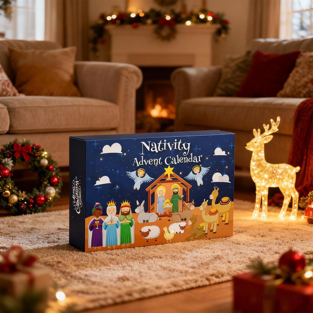 2025 Countdown Advent Nativity Calendar Nativity Scene Jesus Story Christmas Countdown Decor 25pcs Nativity Scene Set For Kid