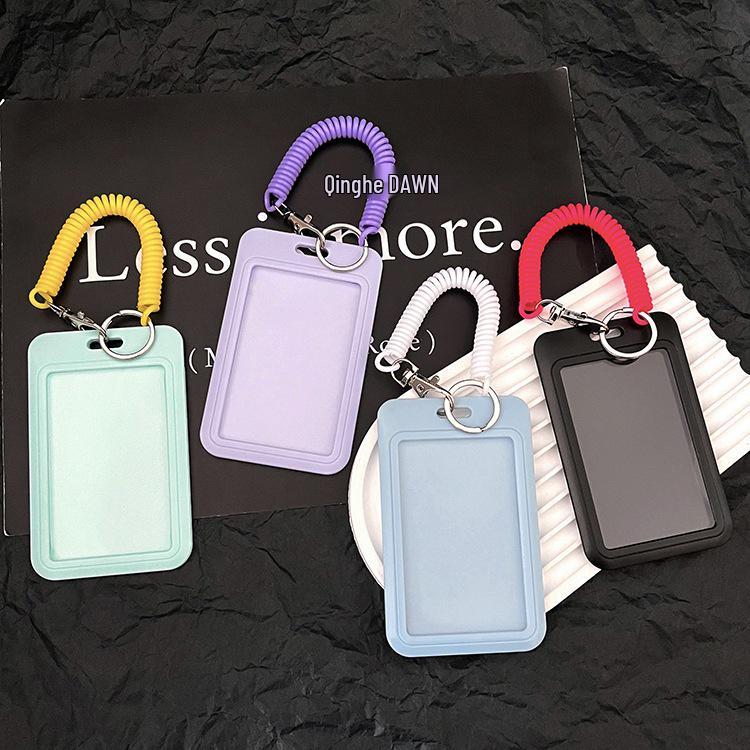 In-Style Minimalist Keychain Card Holder - Fits ID, Bus, Campus, Access, Employee Cards with Transparent Design