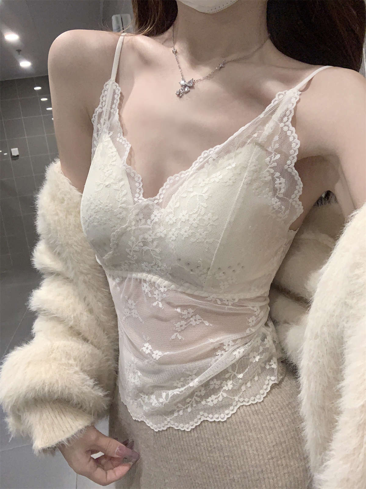 

Bb синий полуоткрытая горловина переднее плечо низ базовая майка женская сезон прилегающая сладкие малышки футболка с длинным рукавом с нагрудными подушечками на бретелях L