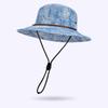 Drawstring Sunshade Cowboy Hat Breathable Fishing Cap Sun Cap Sunscreen Basin Cap  Camping