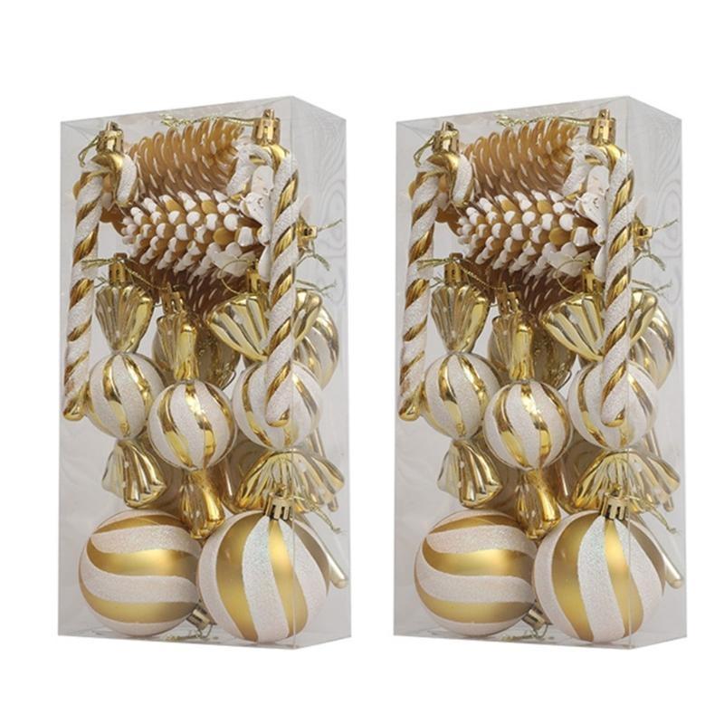  Assorted Christmas Tree Hanging Baubles Stylish Holiday Parties Essential Charm