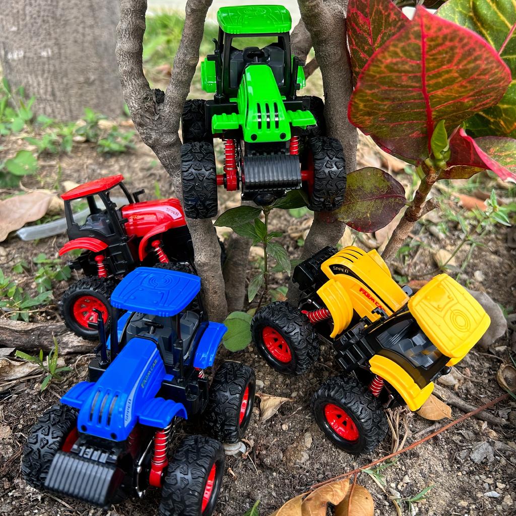 Farmer Stunt Car Inertia 4x4 Dual Inertia Stunt Green Climbing 360° Spin Flip Shock Thickened Tires Off-Road Scooter Toy Car As a Halloween Gift