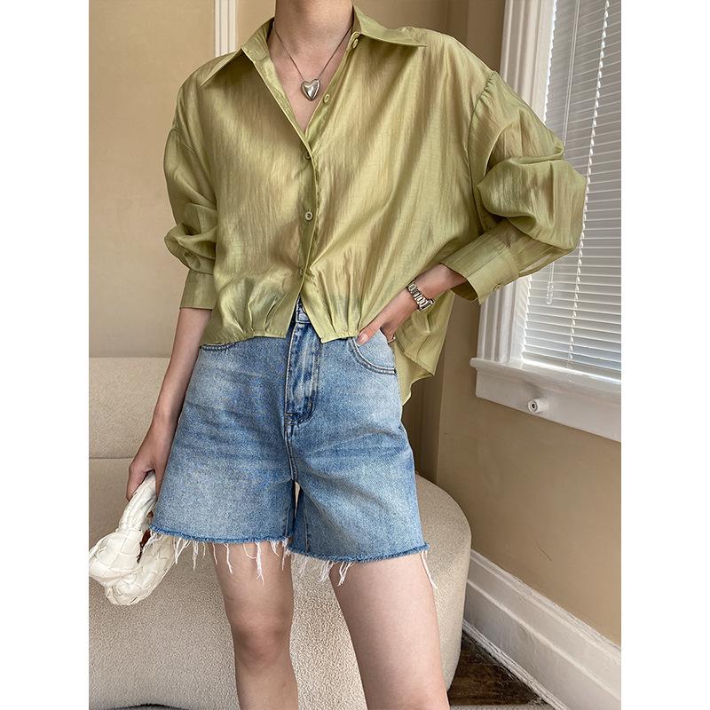 Sinan Classic Retro Washed Straight Denim Shorts SN3363 Medium (M)