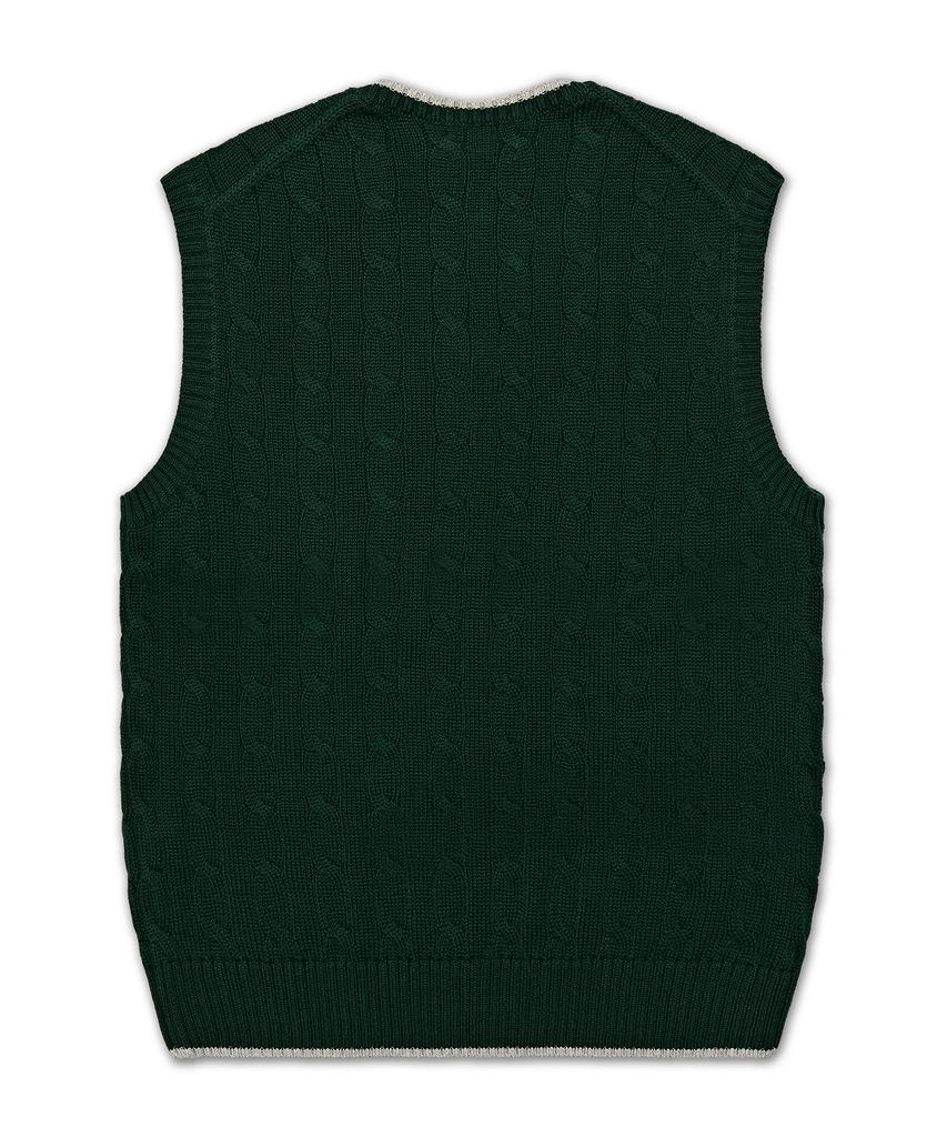 POLO RALPH LAUREN Cable Knit Cotton Sweater Vest - Green