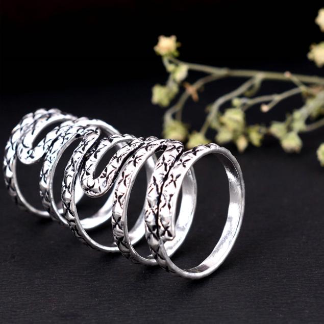 Handgefertigter Oxidierter Silber Arthritis Ring – Verstellbarer Überkreuzter Doppelring Boho Tribal Schmuck für Damen & Herren