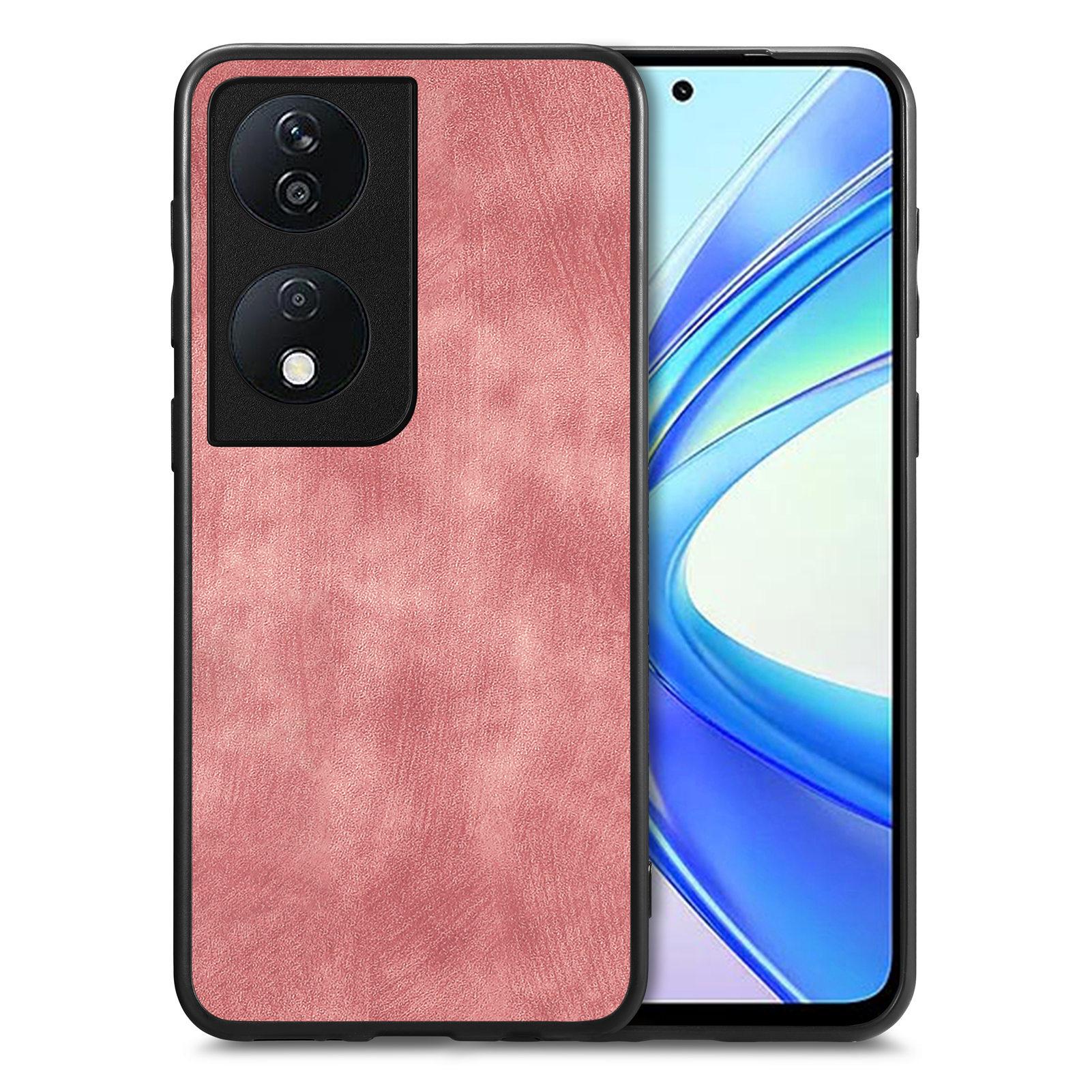 

Для Honor X7b 4G Чехол Противоударный Тонкий Ретро Кожаный Чехол-накладка на заднюю панель телефона Pink