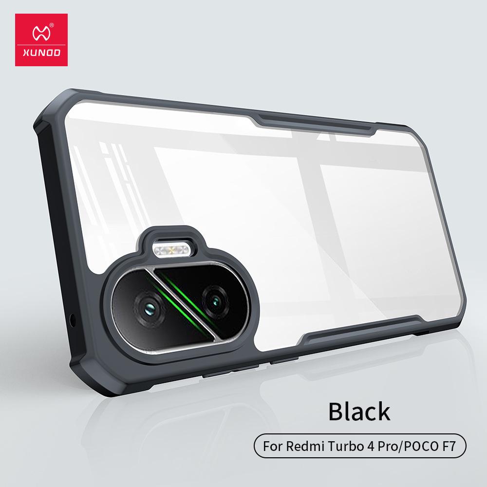 

Xunddi Poco F7 & Redmi Turbo4 Pro Slim Anti-Drop Protective Phone Case for Xiaomi Poco F7 прохладный черный