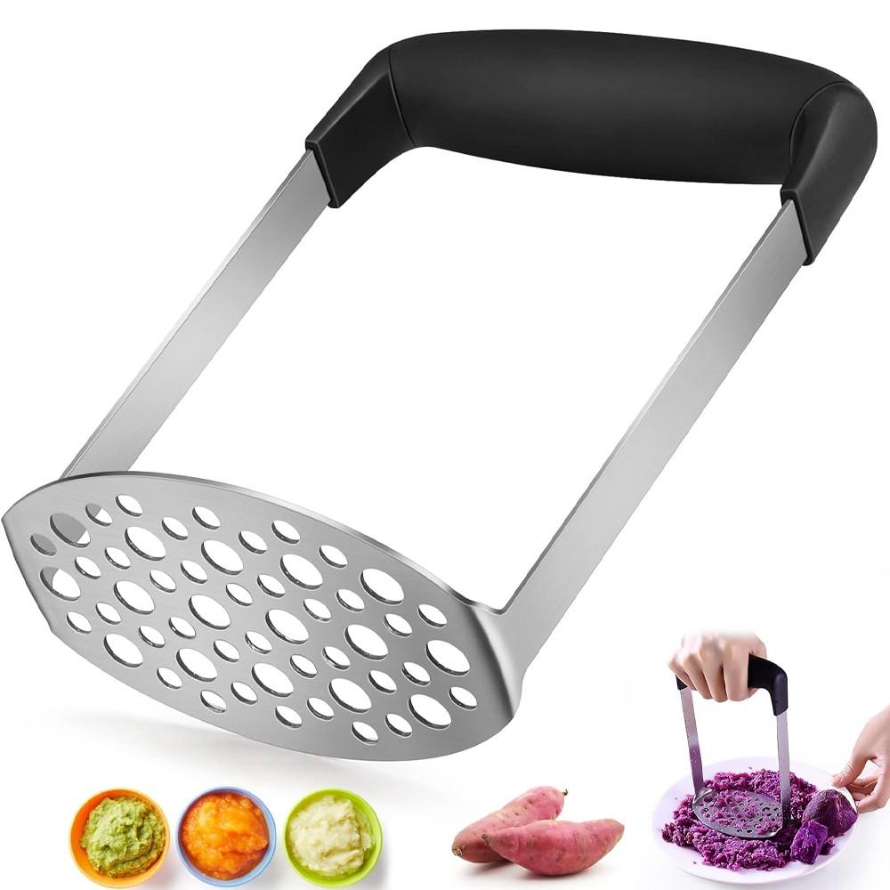 

Potato Masher Stainless Steel Wide Handle Fine Hole Mud Press