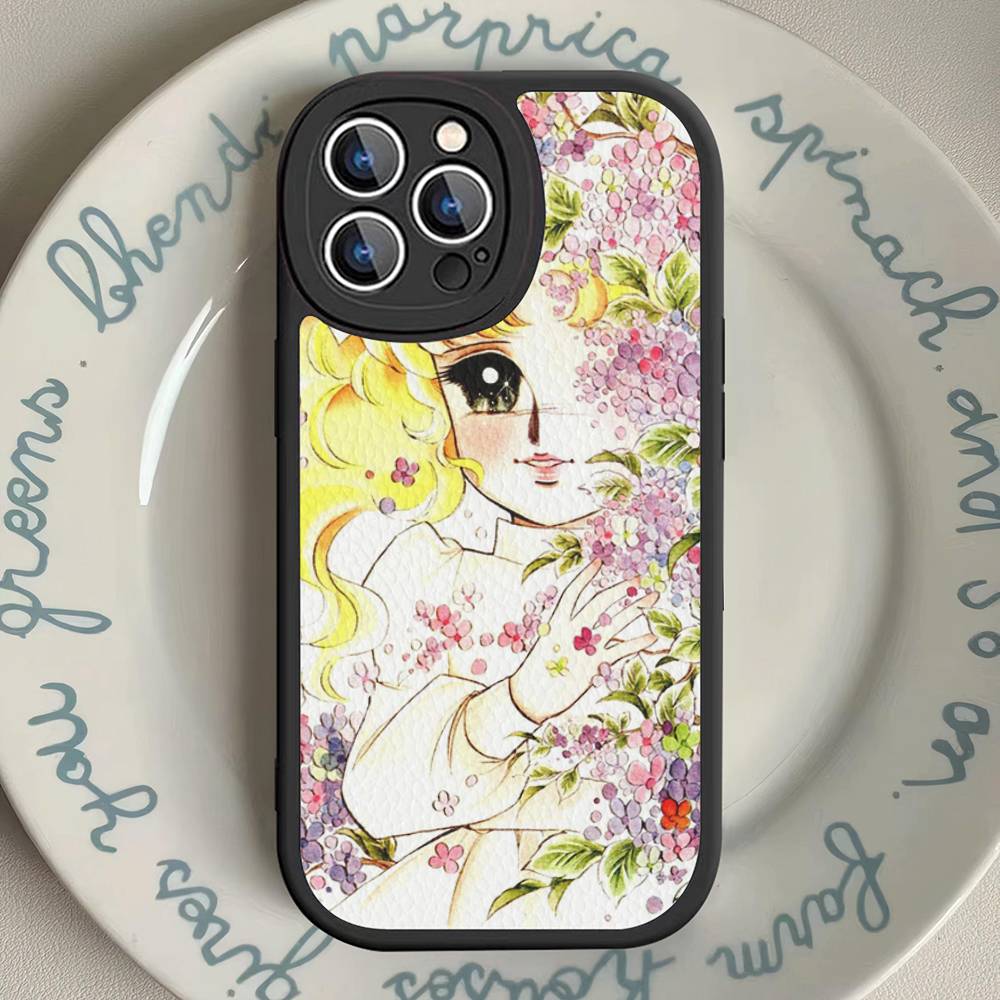 Manga Candy Phone Case For IPhone 16 15 14 13 12 11 Pro Max Plus Leather Soft Cover