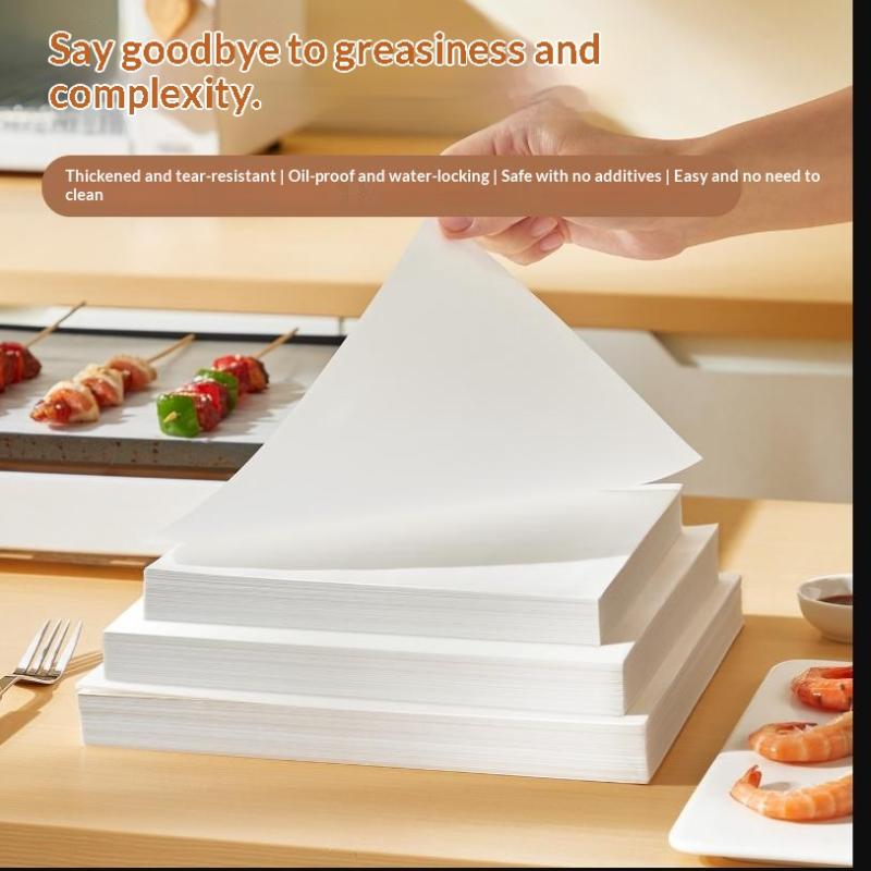 200Pcs Air Fryer Parchment Paper Burger Dessert Sandwich Wrapping Brown Wax Paper Kitchen Oven Paper