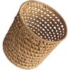 Amosfun Rattan Pencil Holder Woven Wicker Makeup Brushes Organizer Cup Home Office Vine Desk Organizer Storage 3 X 3 X 3 Inch